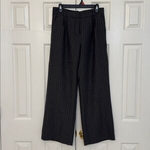 Abercrombie & Fitch Charcoal Pinstripe Wide Leg Pants